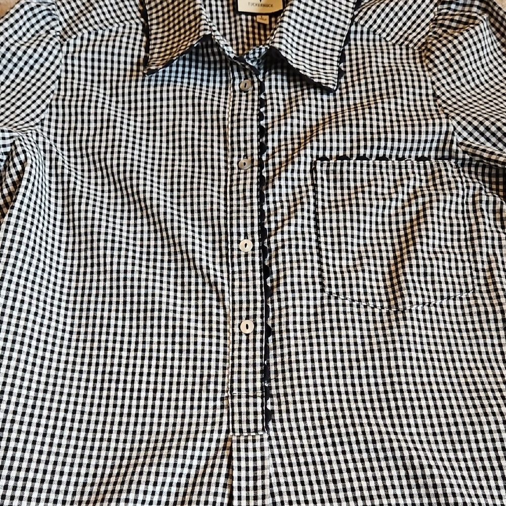 Tuckernuck Cotton and Hemp Black and White Gingham Dress - Picture 5 of 16